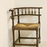 Vintage corner chair, sculpted backrest 1940