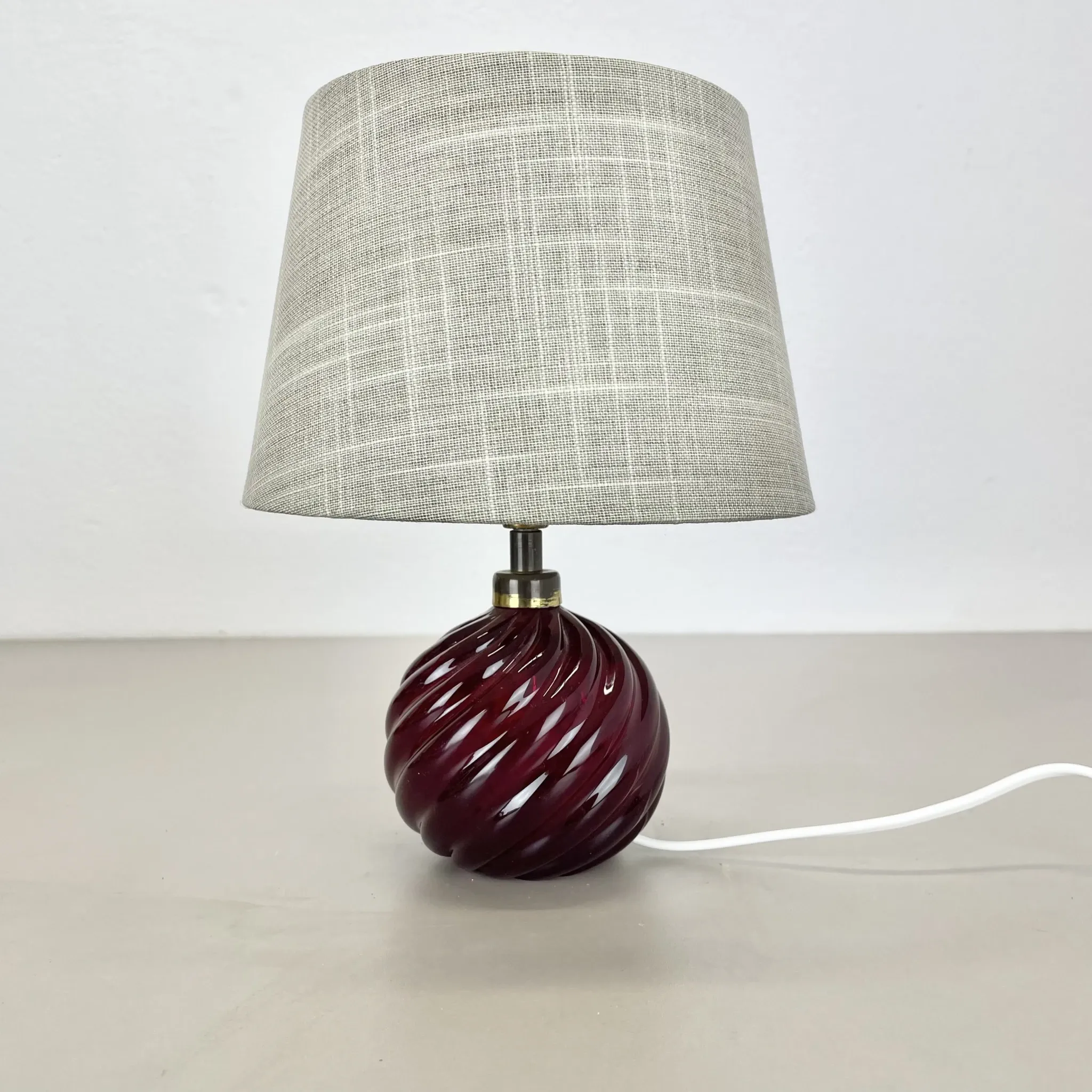 Unique Table Lamp Base made of Murano Glass with Red Ball, Barovier & Toso (attributed), Italy, 1960s