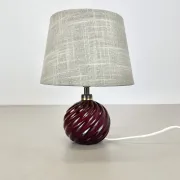 Unique Table Lamp Base made of Murano Glass with Red Ball, Barovier & Toso (attributed), Italy, 1960s