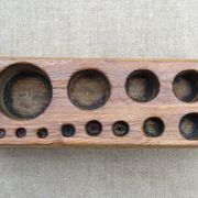 Old box 12 weight flat head brass from 1g to 500g for complete scale