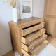 Art Deco chest of drawers in oak and porcelain