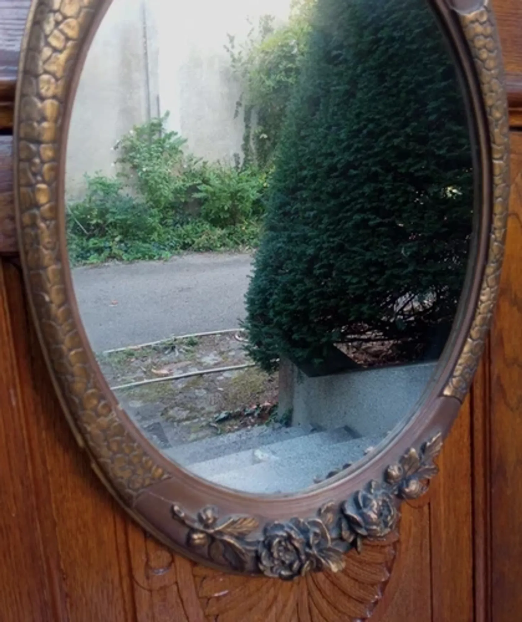 Important wooden wall mirror with stucco in Art Deco style/period - 65 x 44 cm