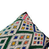 Berber cushion Kilim with 2 pompoms