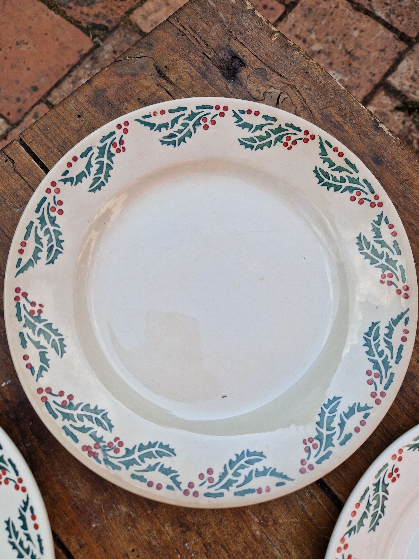 Lot De 7 Assiettes Plates Modèle Houx HB