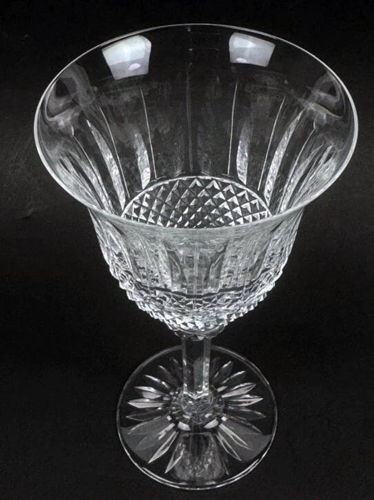 Six Saint-Louis Tommy cut crystal water glasses, height 18.3 cm.