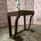 Art Deco console table in oak and walnut – chic and elegant beige marble top