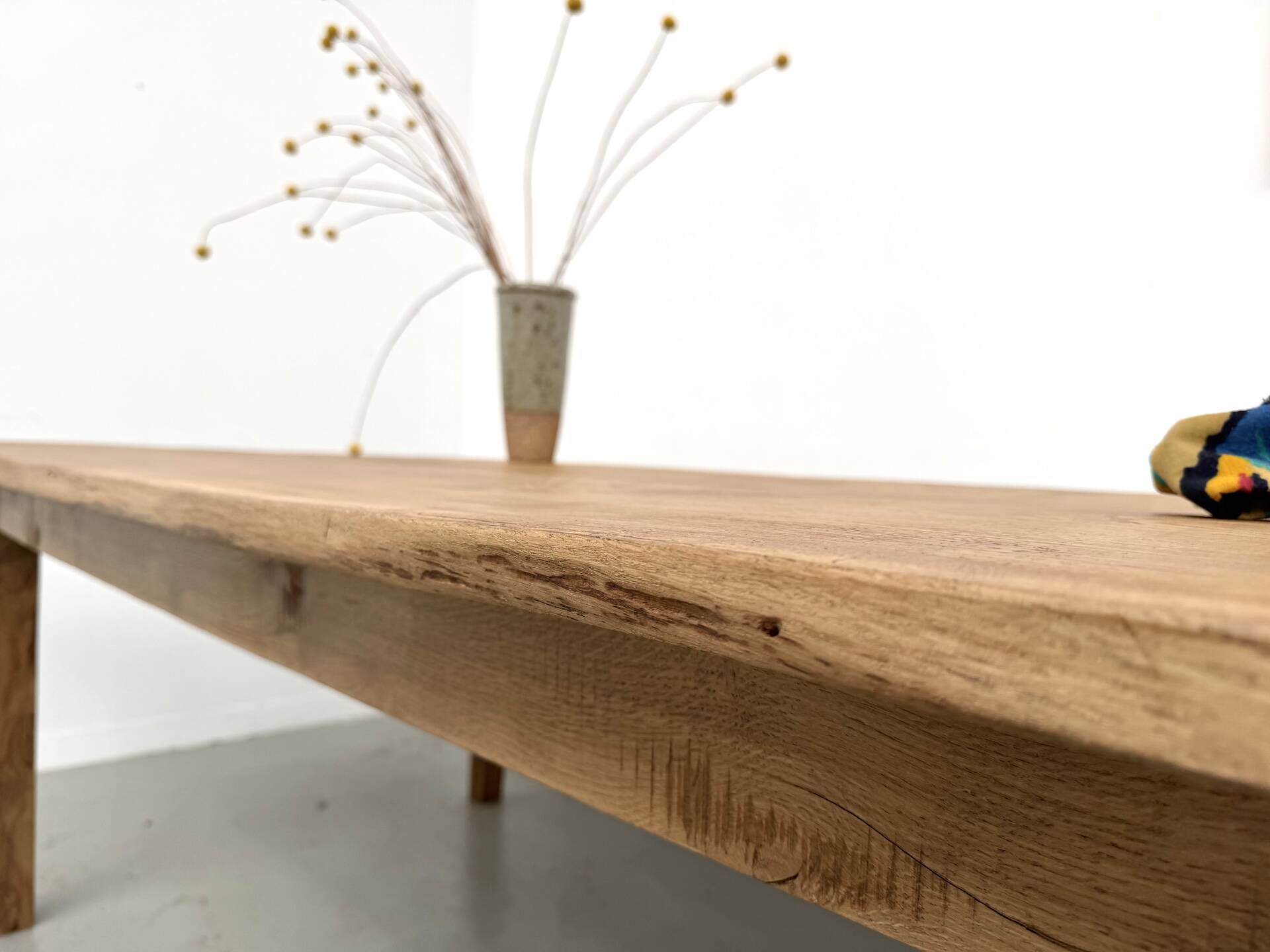 Very large farmhouse table in solid oak, 1950s – L300 cm