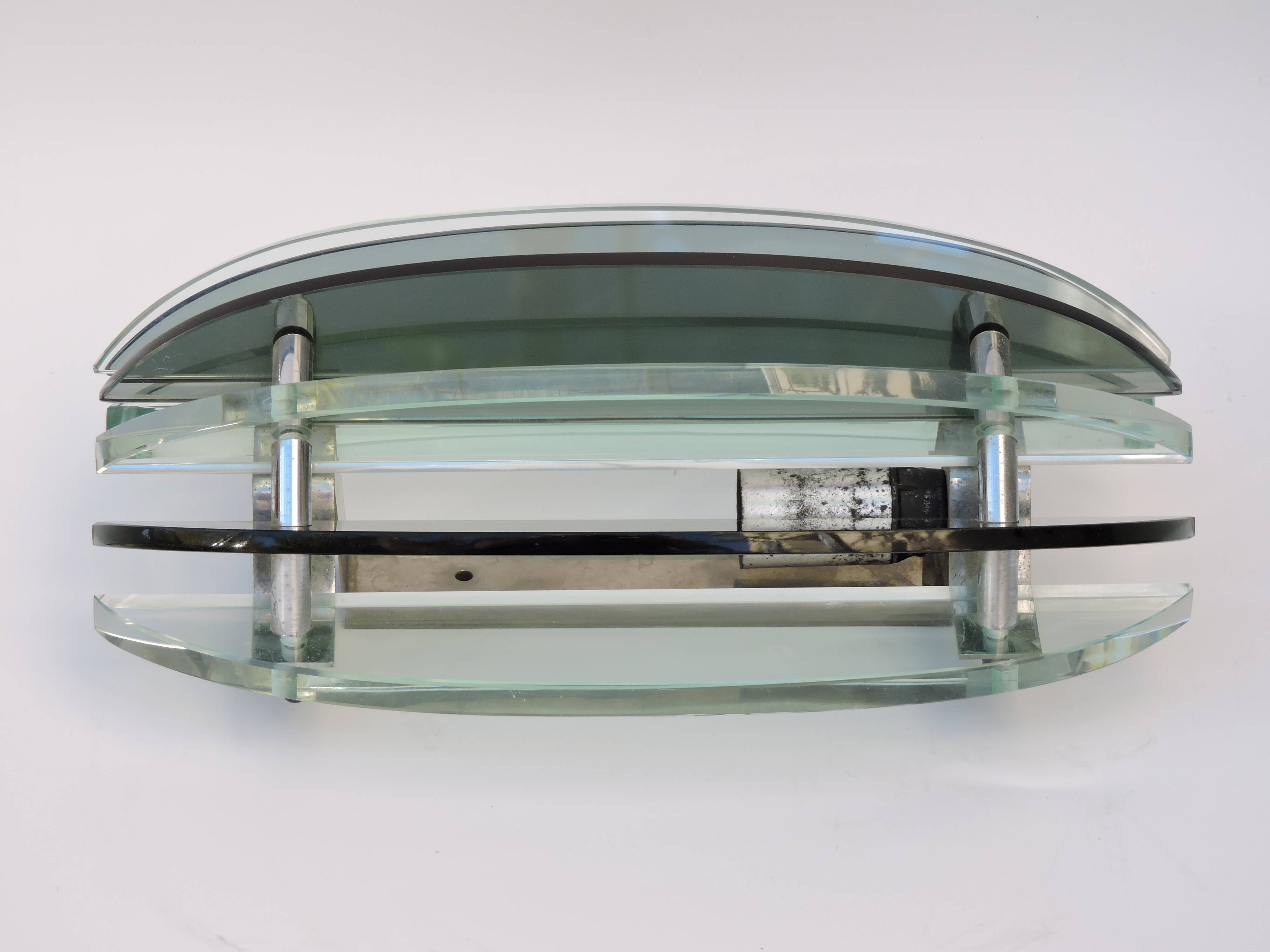 Vintage glass wall lamp from Veca Italy