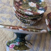 Antique slip dessert service