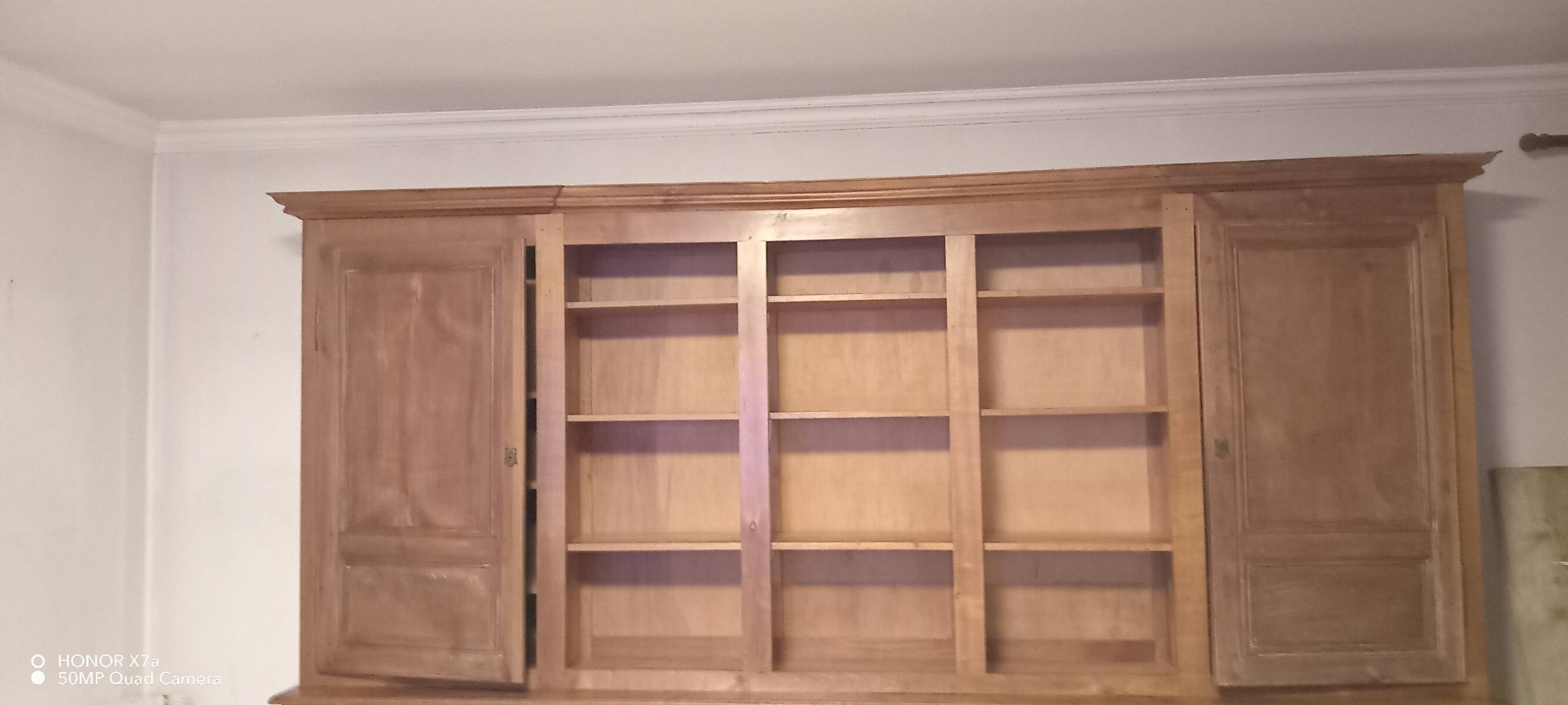 Library in solid cherry wood, Louis Philippe style.