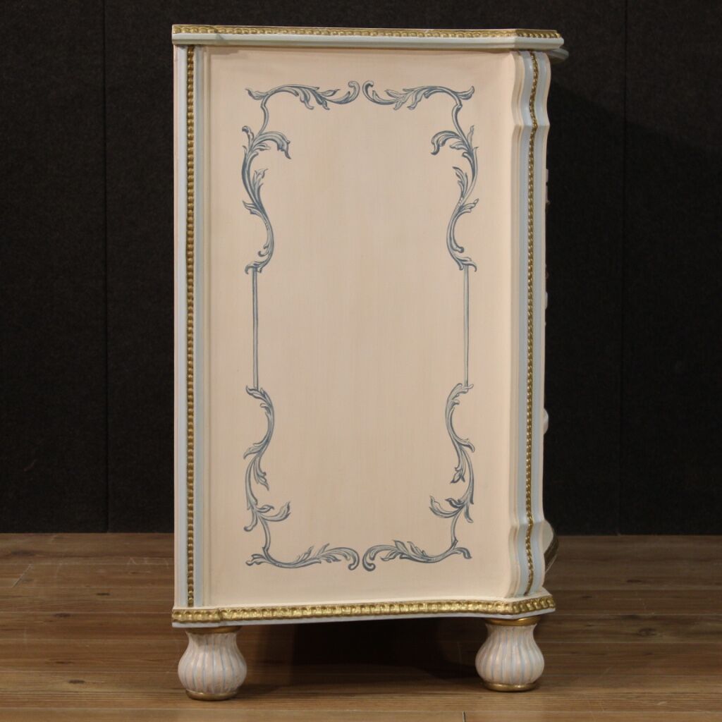 Italian dresser in lacquered, painted and gilded wood