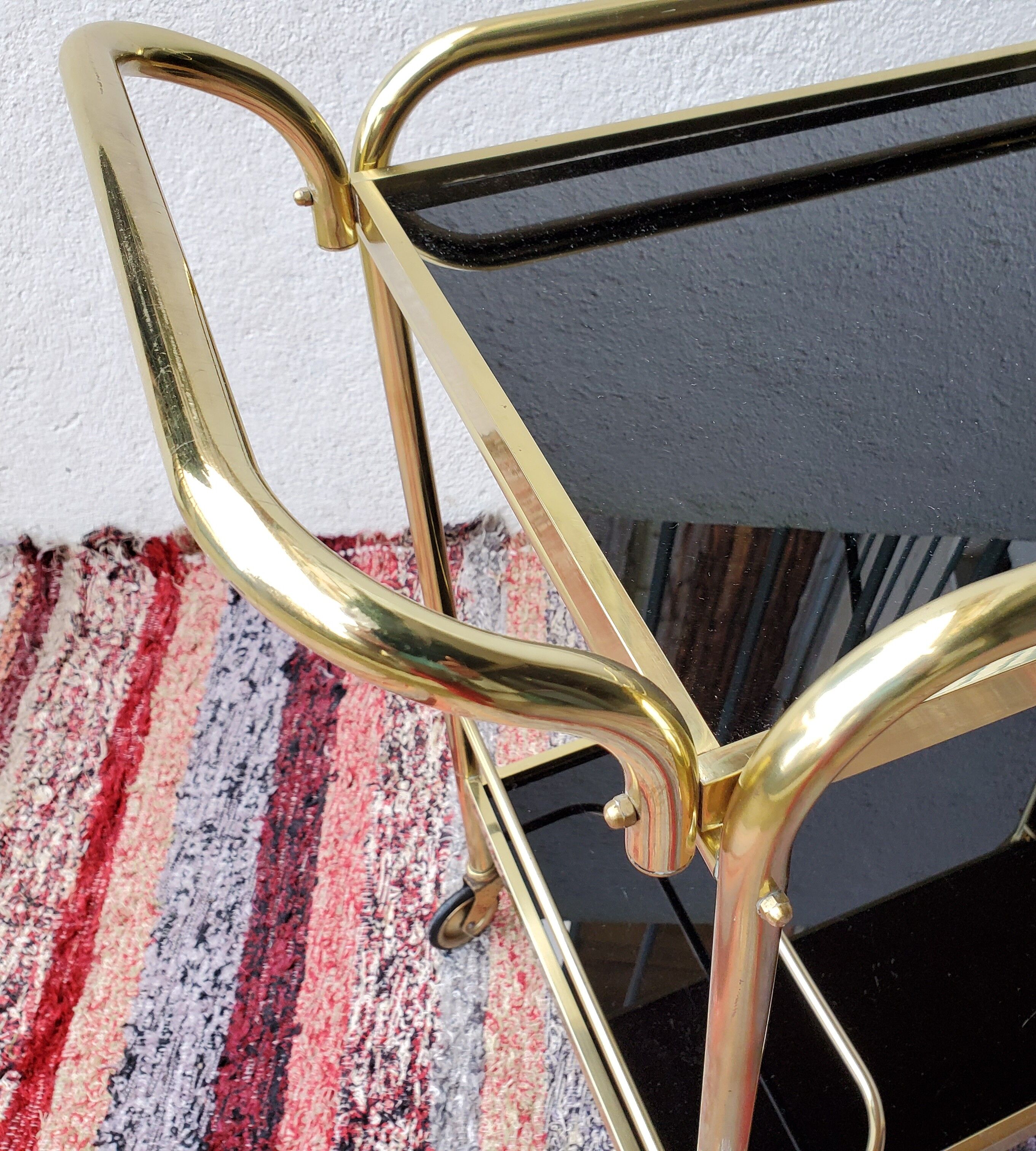 Brass and glass dessert, 60s