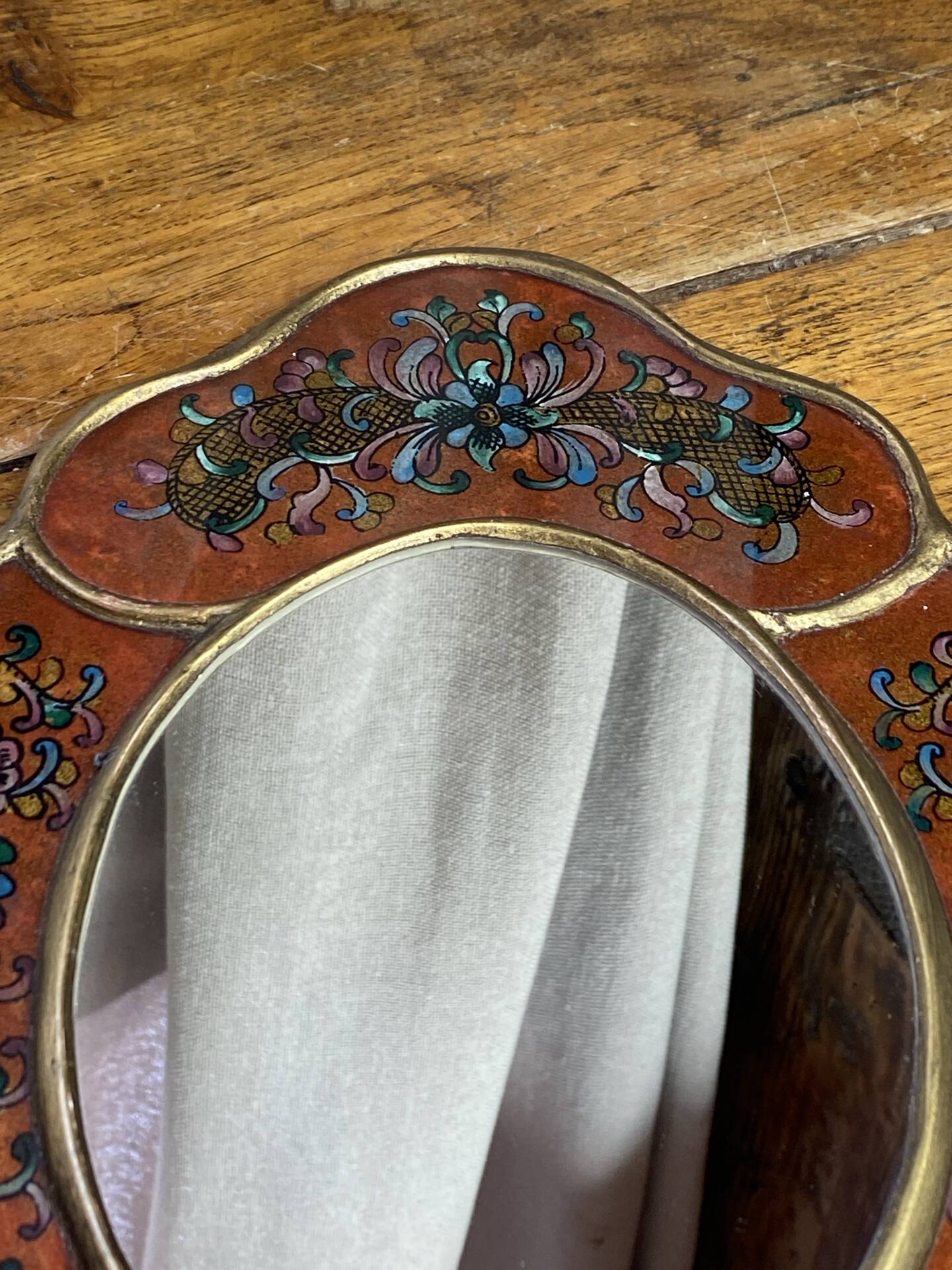 Miroir péruvien en bois et verre