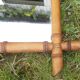 Old turned wood mirror, bamboo imitation.
