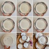 Set of 6 old flat plates model Cécile de HBCM