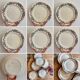 Set of 6 old flat plates model Cécile de HBCM