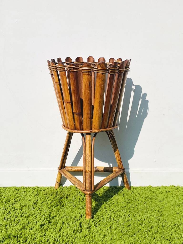 Bamboo plant stand ~ Vintage 50s