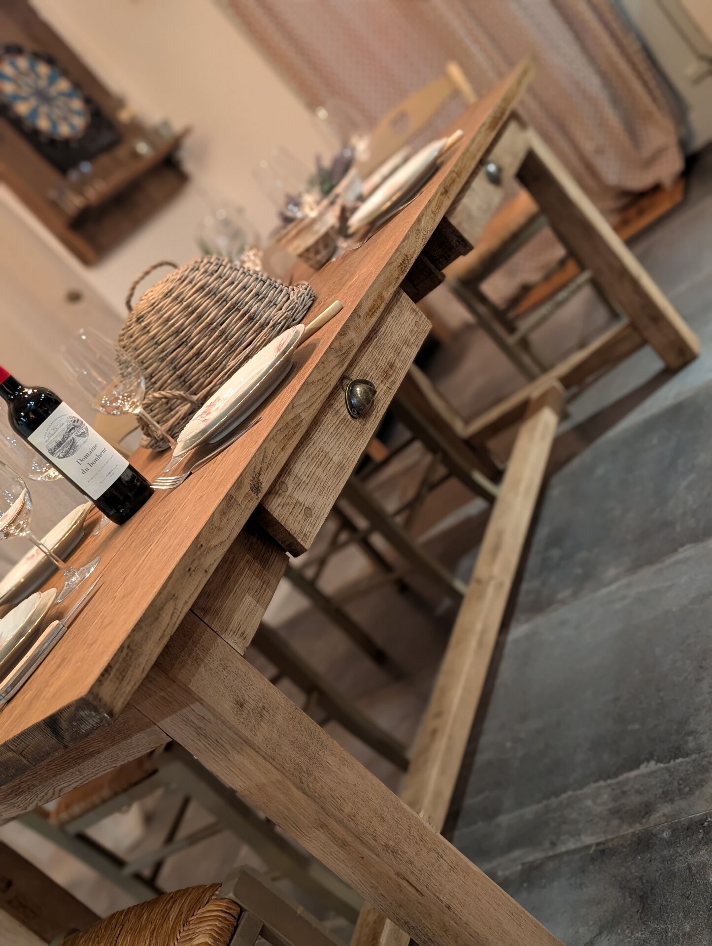 Superbe table de ferme ancienne en chêne massif restaurée – 8 personne