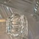 Vintage pressed glass knife rests – set of 4 – art deco style