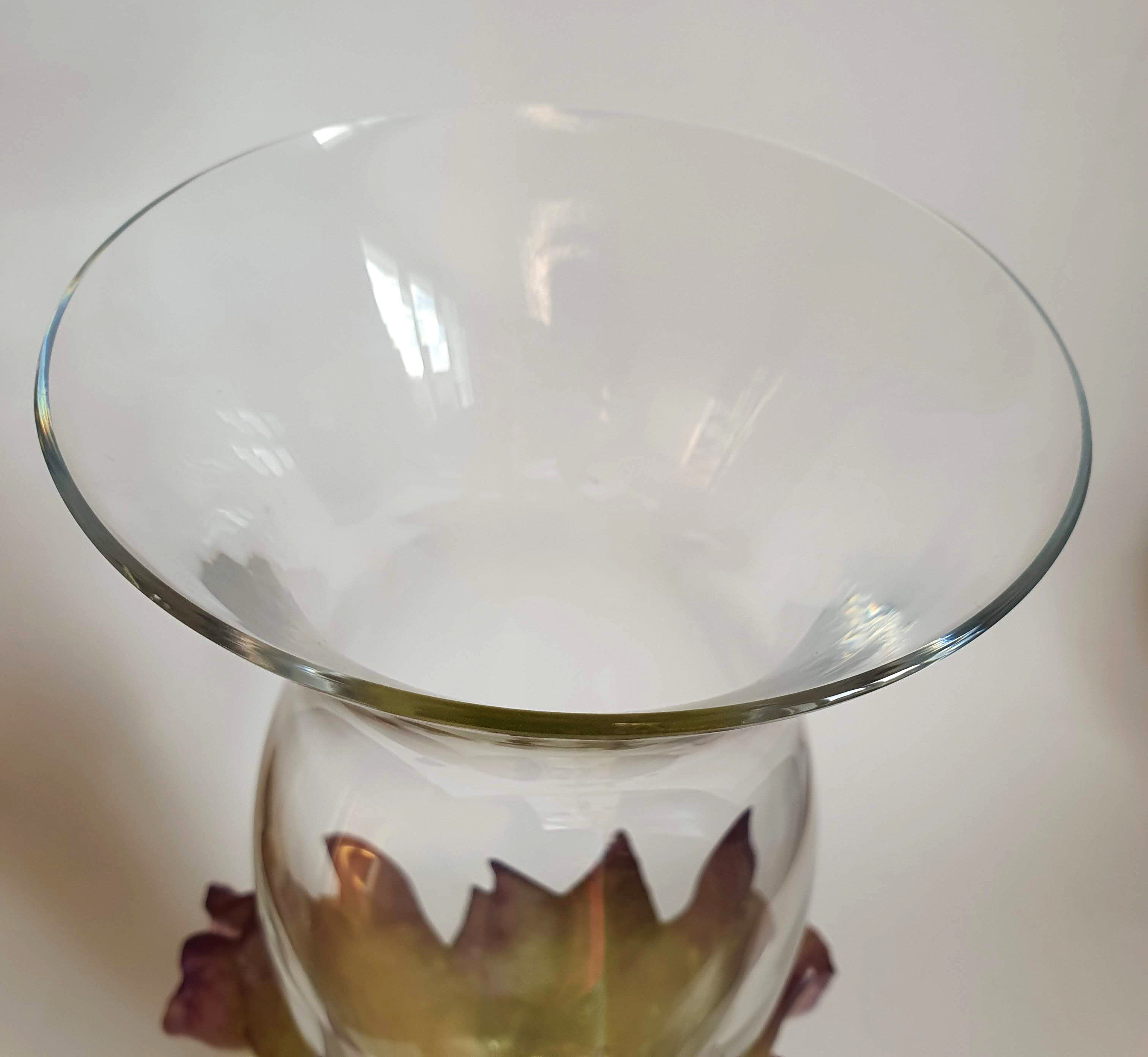 Daum vase from the Iris collection in crystal and glass paste