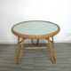 Table basse, guéridon tripode en rotin des années 70