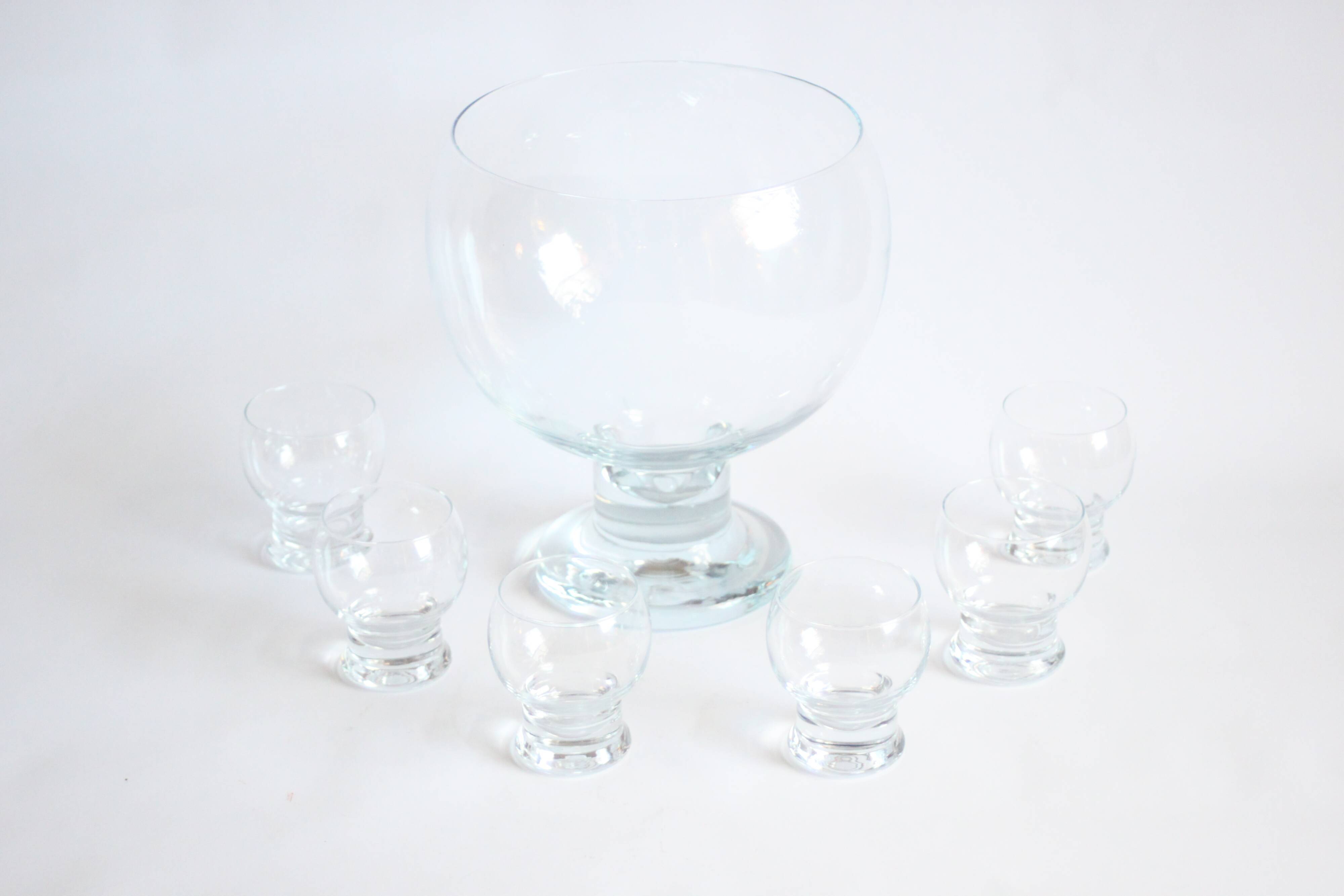 Glass Punch Bowl By Erkkitapio Siiroinen For Riihimaen Lasi, Finland 1970S