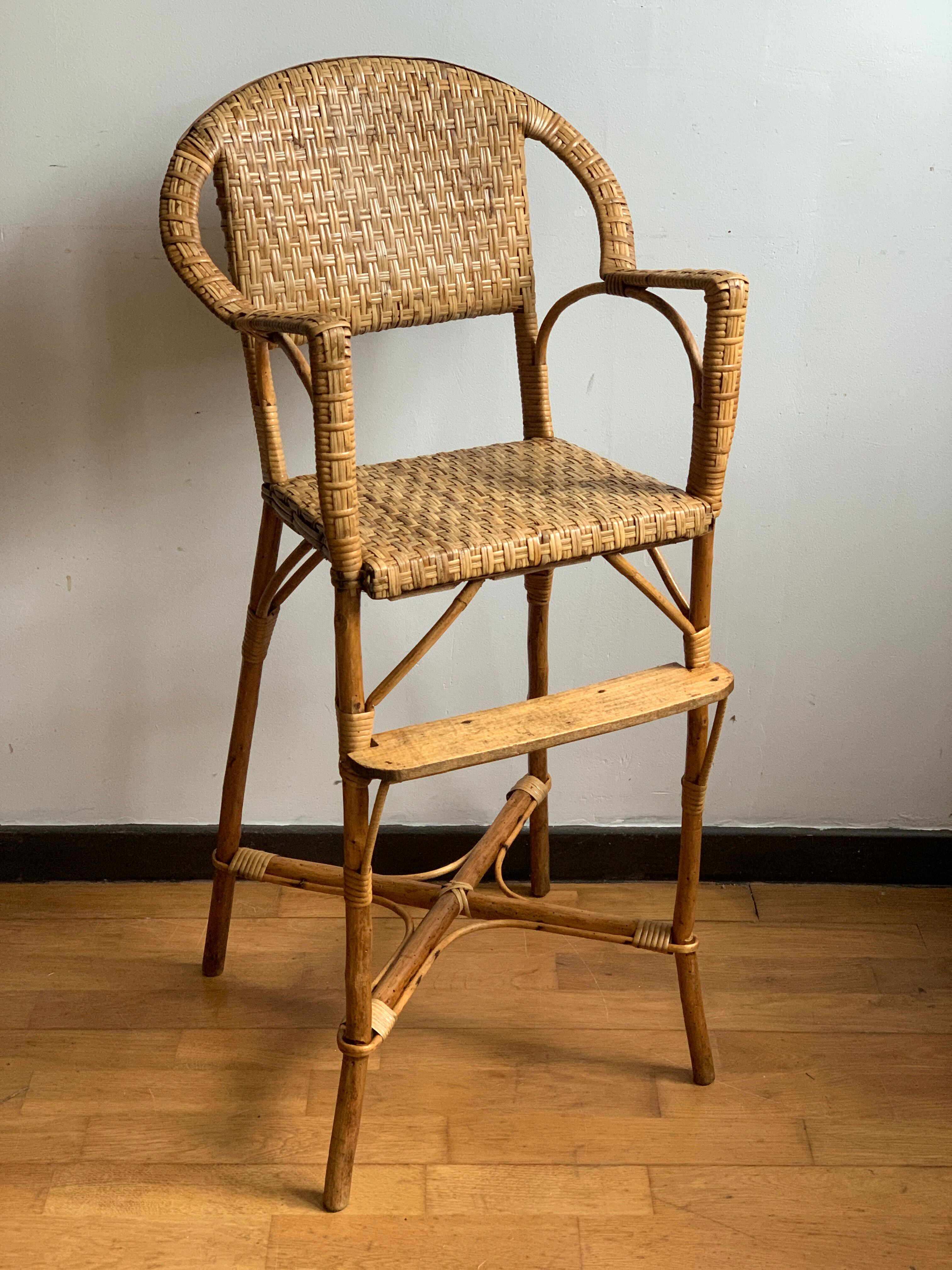 Rattan high chair