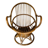 Vintage rattan swivel chair
