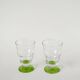 Duo de verres à vin, vert pomme, 1980