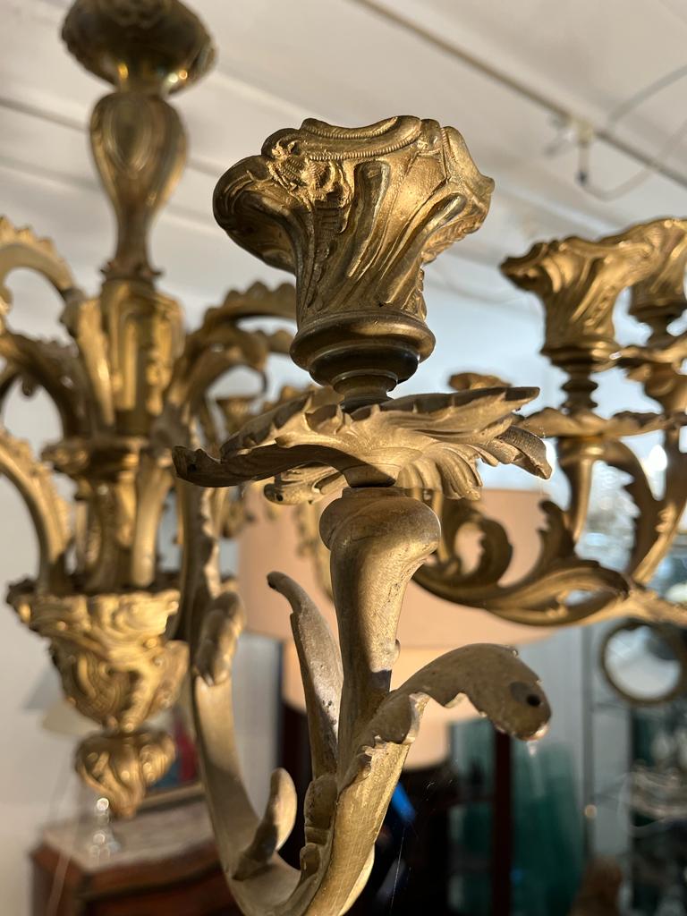 Bronze chandelier late nineteenth century 12 lights