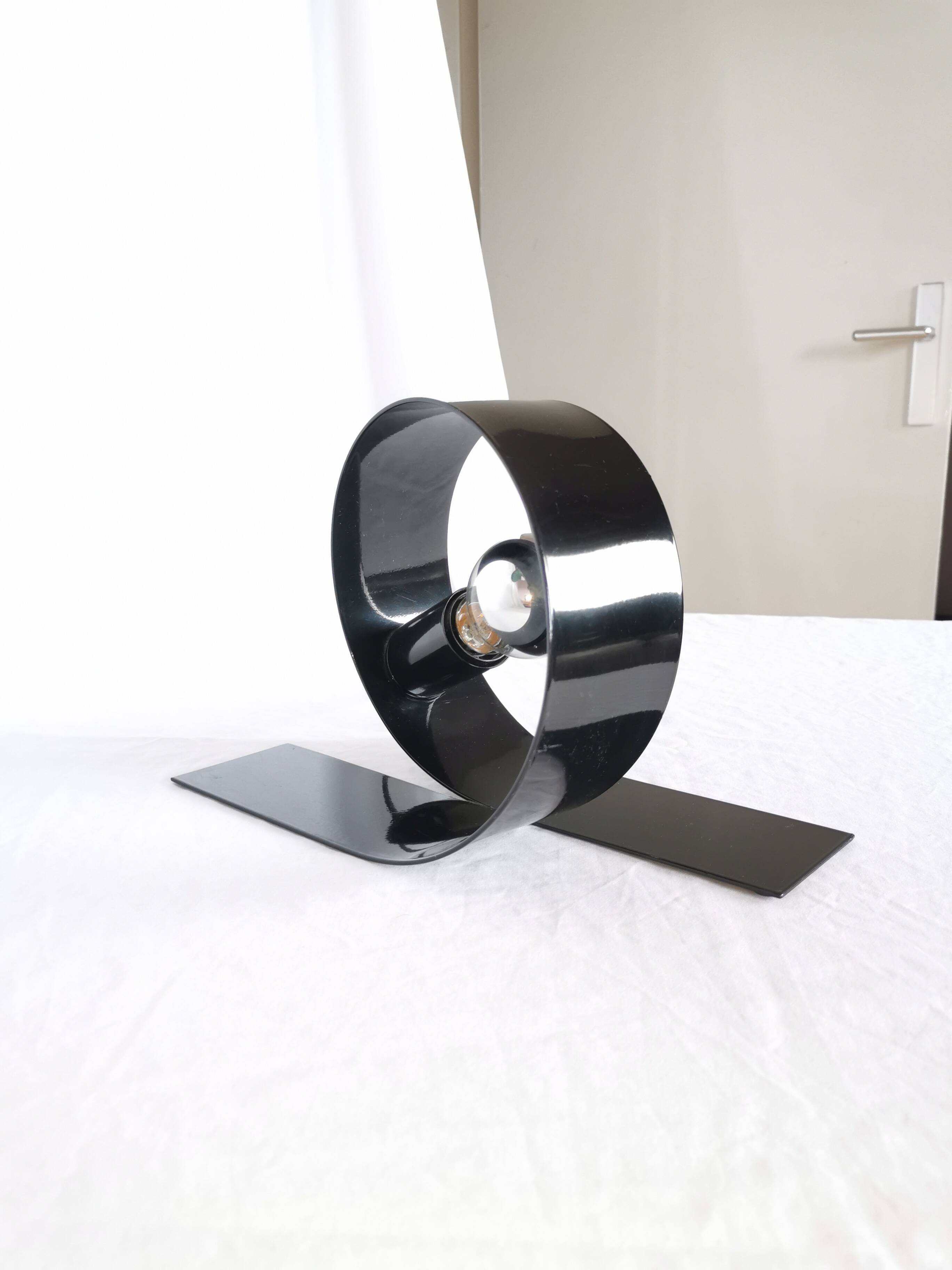 Steel looping lamp, Massive, Belgium, 1990.