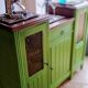 Art Deco Gin Buffet, painted in Farrow and Ball with a William Morris-inspired interior