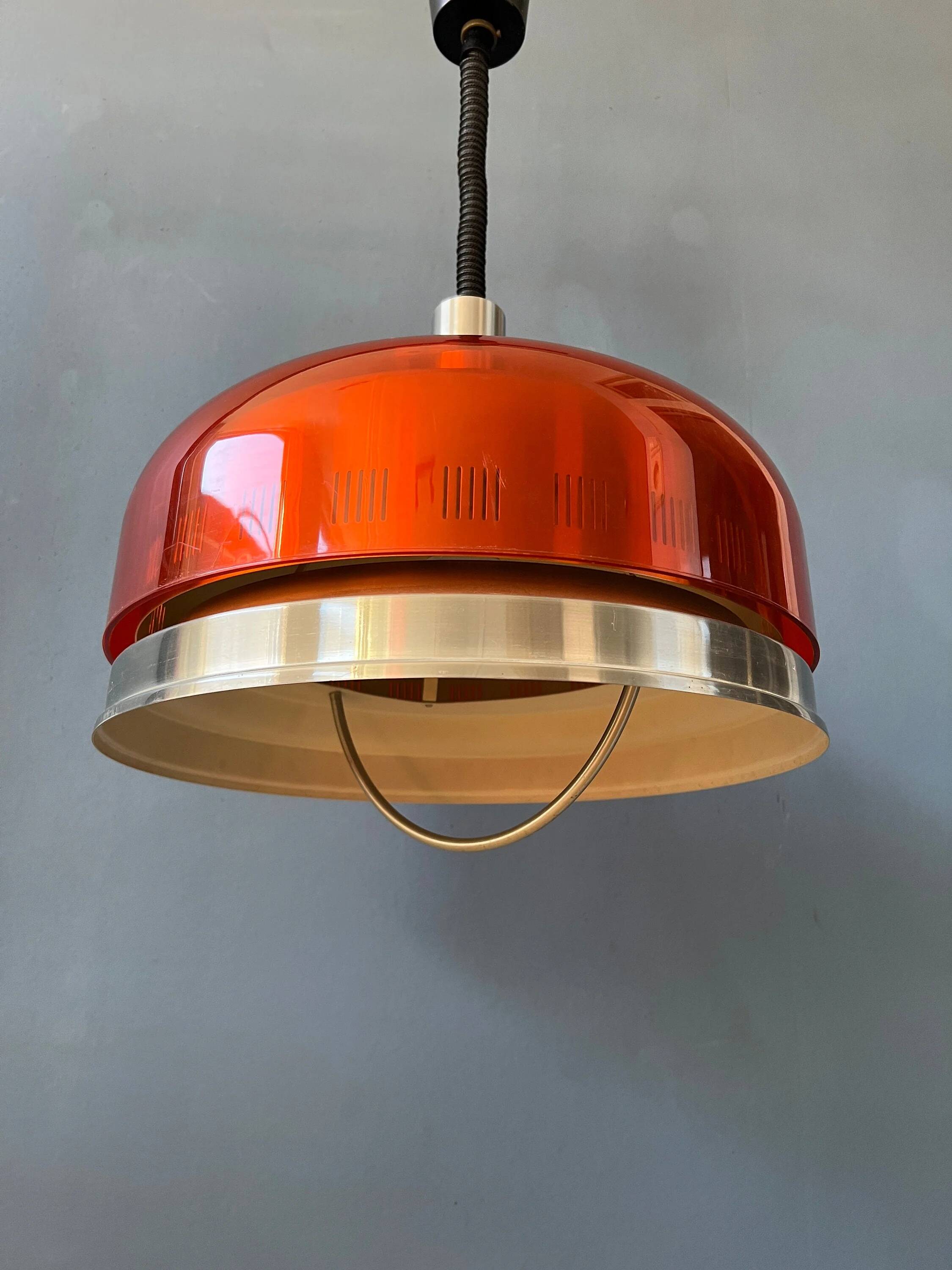 Suspension UFO Space Age orange transparente