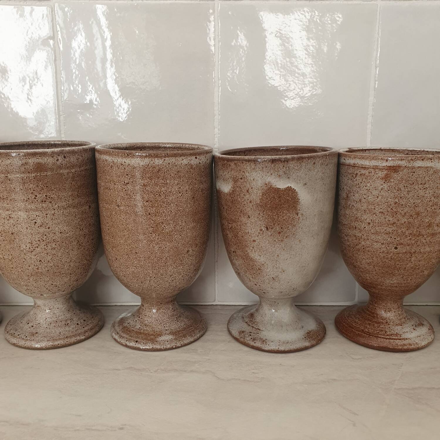 Signed stoneware cups or Mazagran