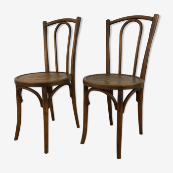 Paire de chaises bistrot bois courbé Japy Frères