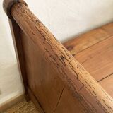 Ancien banc coffre à rouleaux en bois massif