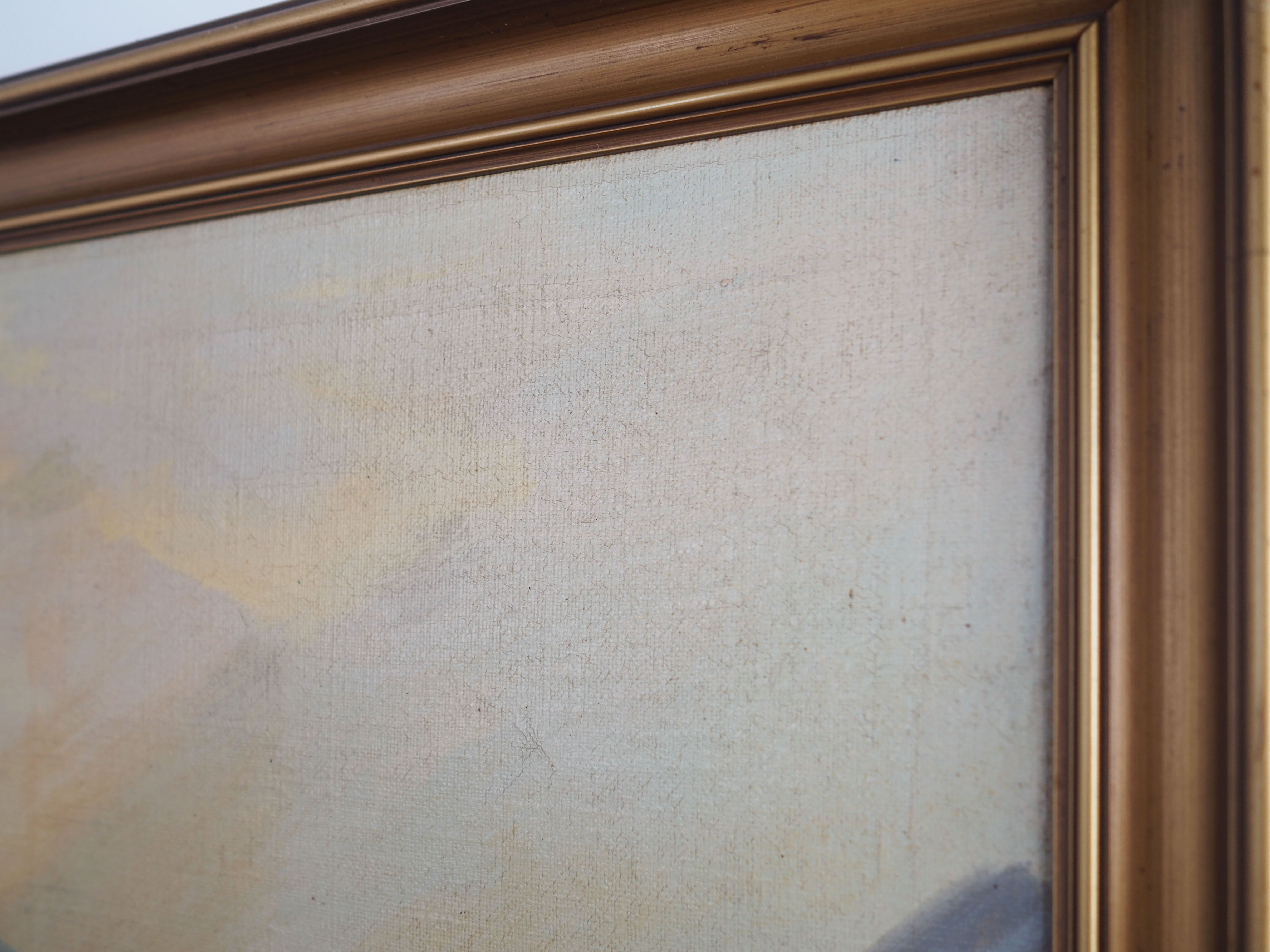 Painting „The Riverside Camp”, Scandinavian design, 19th century, by Vilhelm Oskar Engström