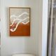 Terracotta and beige relief wave painting