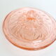 Pretty empty pink glass pocket, molded glass