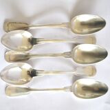 SFAM set of 5 CHINON silver-plated table spoons, antique style, 21cm