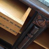 Two-door oak bedside table / 50s/60s