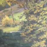 19th century realistic school - HST - Eugène Emile Fauconnier - Landscape with a river