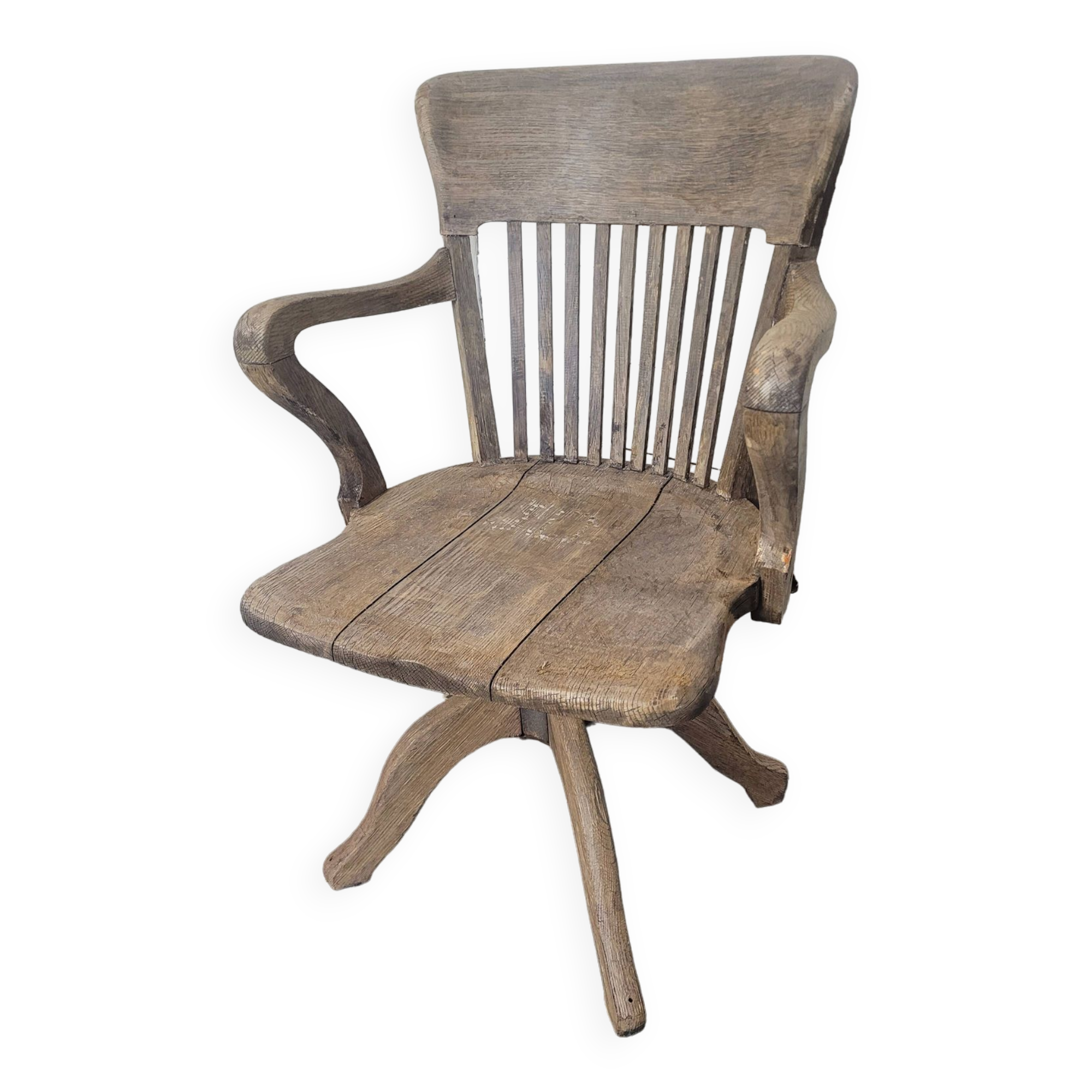 American oak office armchair