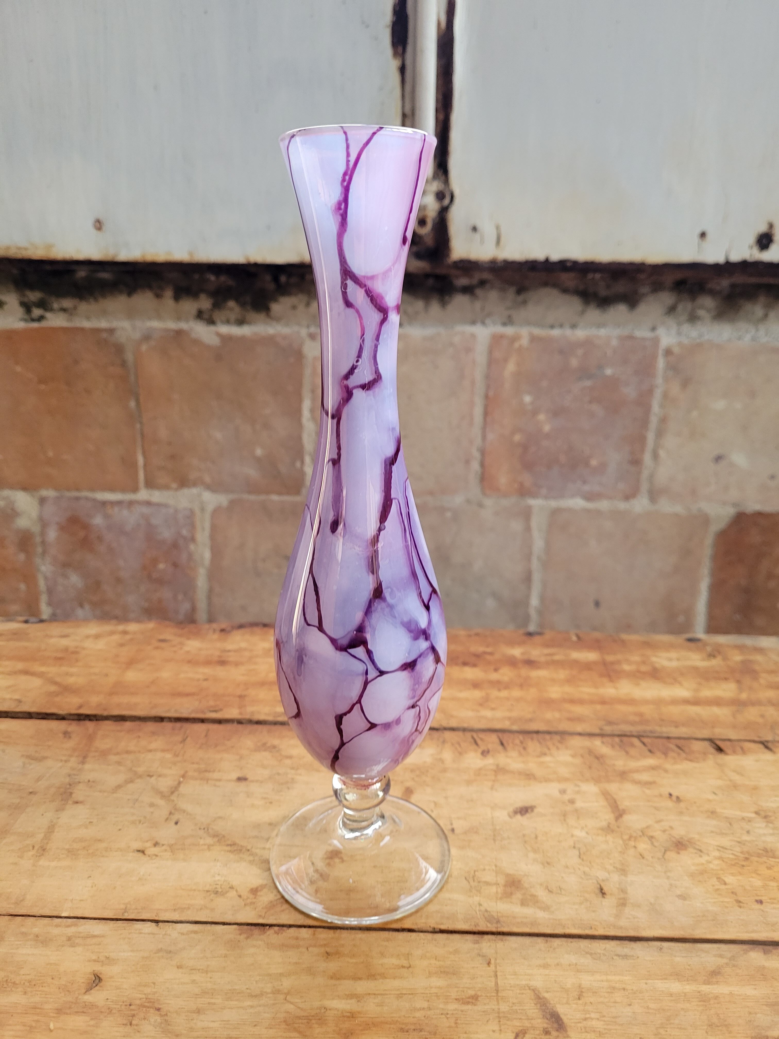 Marbled opaline vase