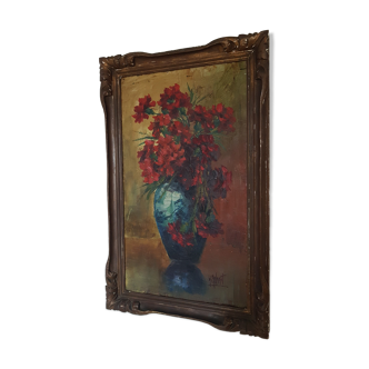 Art Deco flower bouquet oil painting