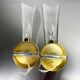 Pair of Murano frosted glass leaf sconces, gilt brass, Italy, 1970s