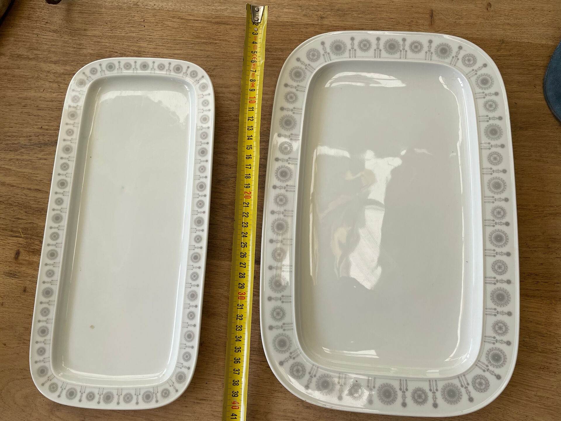 Set of 2 Rectangular Serving Dishes in Rosenthal Porcelain