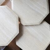 Set of 3 Vintage Italian Travertine Side Tables