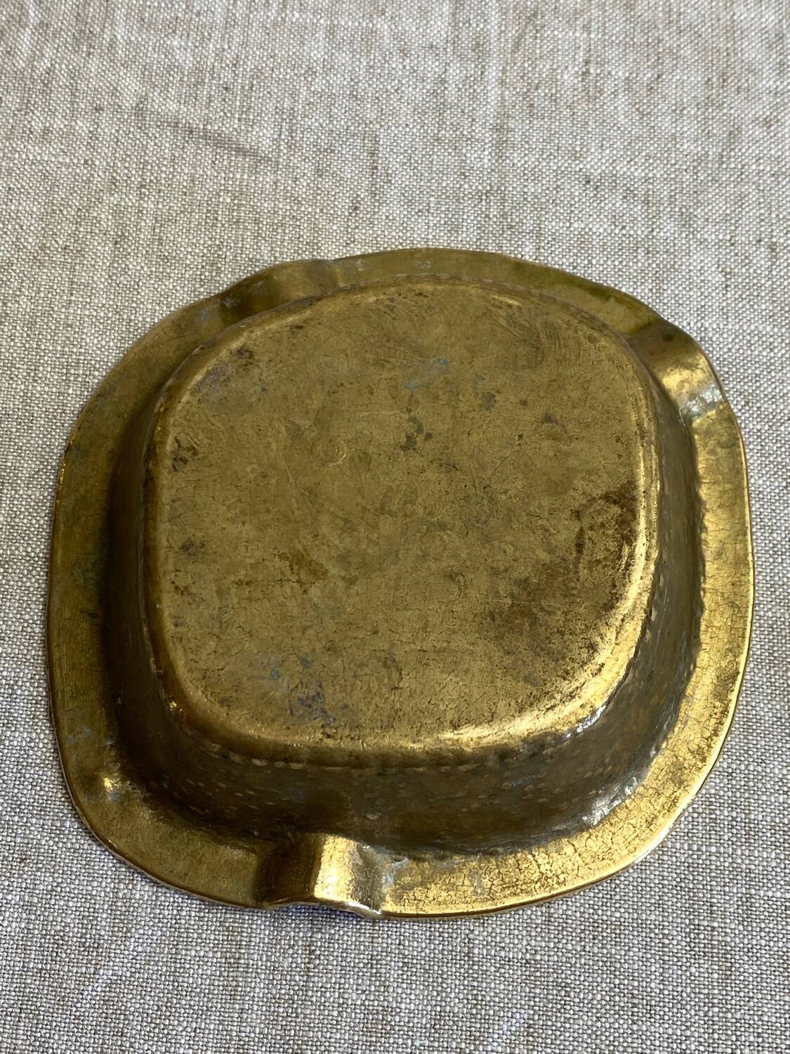 Hammered brass ashtray