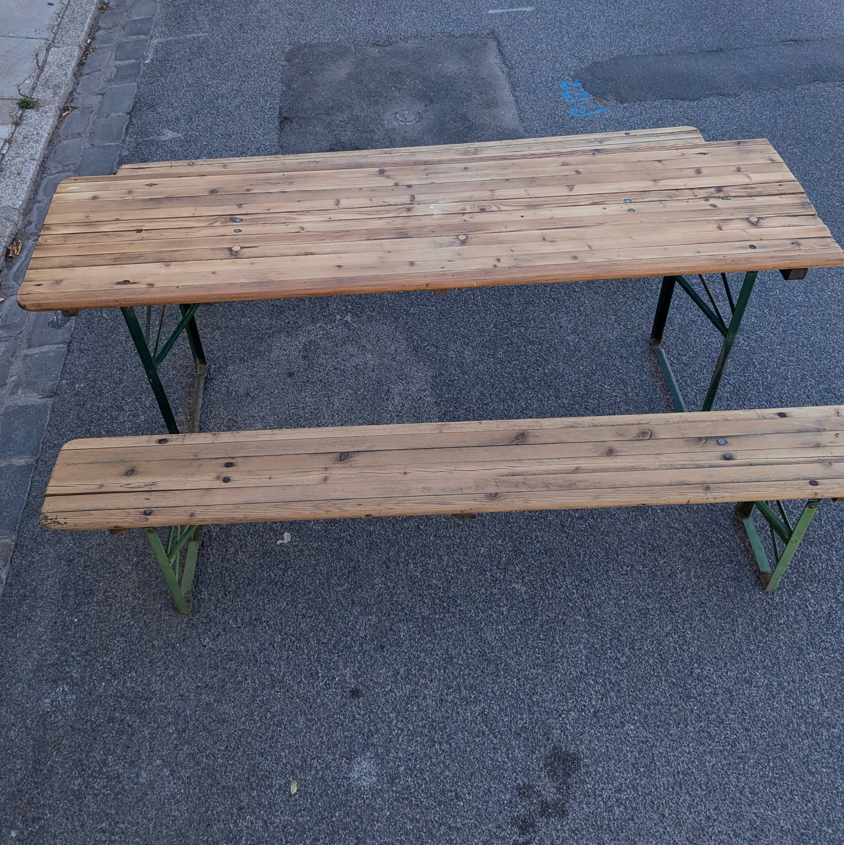 Guinguette table and benches set